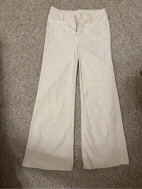 MOTHER Cream Wide-Leg Mid-Rise Pants size 26